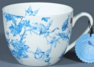 BLUEBIRD AND SAUCE GRAN GARZA AZUL Hueso China Jumbo Taza - Imagen 1 de 4