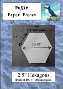Piezas de papel frailecillo hexágonos de 2,5" para piezas de papel inglés 100 piezas 120 gsm - Imagen 1 de 1