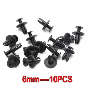 10pcs 6mm Hole Plastic Rivets Fastener Push Clips Auto Retainer Fastener for car - Picture 1 of 10