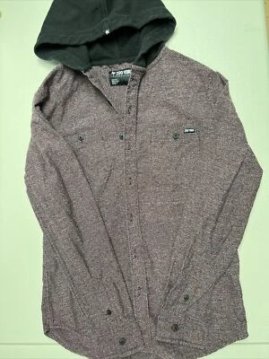 Zoo York Sudadera con Capucha Para Hombres Negra/Gris/Roja Botón Completo Sudadera con Capucha Thrasher Pequeña Foto 1 de 4