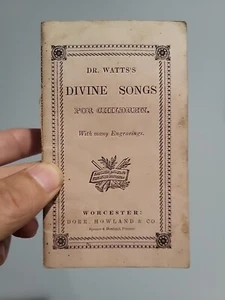 1850 Dr. Watts's Divine Songs For Children Engravings Dorr Howland Tract Booklet - Picture 1 of 9