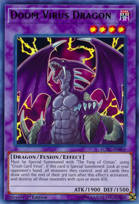 Doom Virus Dragon LCKC-EN064 ULTRA HOLO YUGIOH Legendary Collection Kaiba - Image 1 of 1