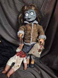 OOAK Creepy Doll, Trick Or Treating, 18 In Tall, Handmade, Halloween Prop, Gore - Picture 1 of 1