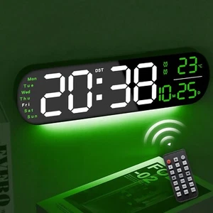 13.7" Digital Wall Clock Large Display with Remote Control,Dual Alarm,Auto-Di... - Picture 1 of 7