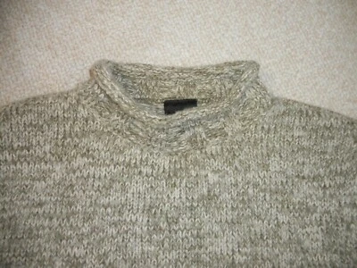 Suéter masculino-NEXT-cinza/marrom mistura de lã martelada pulôver decote simulado LS-G - Imagem 1 de 3