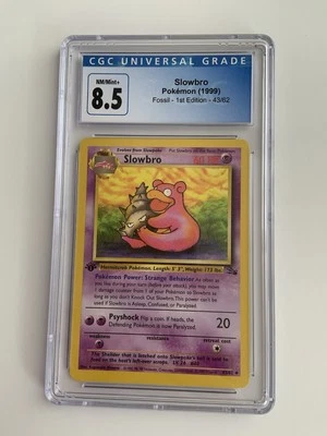 Slowbro 43/62 Fossil 1st Edition Regular CGC 8.5 Mint Pokémon 1999 - Image 1 of 2