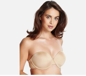 PANACHE # 7320 Porcelain Elan Strapless T-Shirt nude Bra UK/USA 34F - Picture 1 of 2