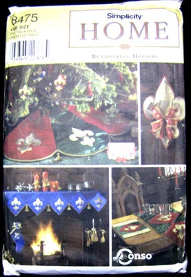 Simplicity Home Pattern - Renaissance Holiday #8475 uncut Ornament Stocking - Image 1 of 4