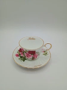 Mutter Tasse und Untertasse rosa Blumen Rosen Fine Bone China Royal Patrizian Teeservice - Bild 1 von 24