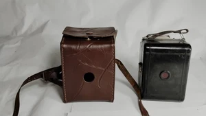 Vintage 1950's GENOS Rapid Black German Box Viewfinder Film Camera w/ Case - Picture 1 of 21