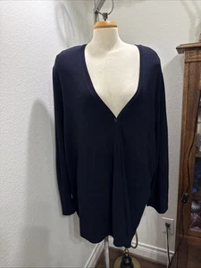 NWT Eileen Fisher Woman Sz 3X Navy Viscose Sweater Jacket - Picture 1 of 12