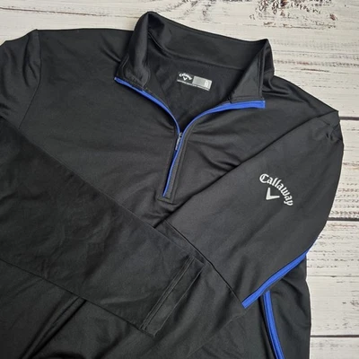 Camisa de golf Callaway para hombre XL 1/4 cremallera manga larga rendimiento negra elástica  Foto 1 de 4
