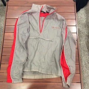 Vintage 90s Dunlop Grey and Red Windbreaker Jacket, Womens Small - Bild 1 von 5