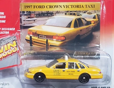 Johnny Lightning 97 1997 Ford Crown Victoria Taxi Cab Classic Gold Car w/RRs Yel - Image 1 of 2