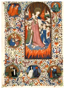 Tarjeta postal de Master of the Bedford Hours, "La Virgen de la Misericordia" Austria - Imagen 1 de 2