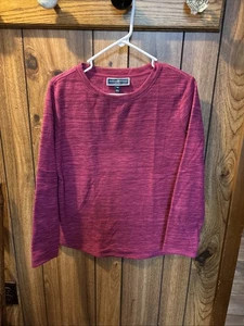 Karen Scott Sport Fleece Pullover Dark Pink Long Sleeves Sweatshirt Size PM EUC - Picture 1 of 3