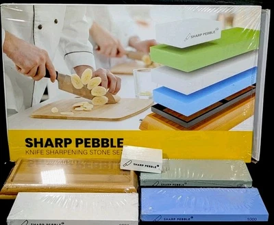 Pebble Knife Sharpening Stones Kit -Grits 400/1000/6000 - Image 1 of 4