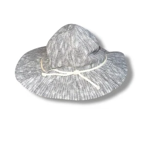 Altar'd State Knit Floppy Hat Women's One Size Gray Wide Brim Beach Boho - Picture 1 of 5