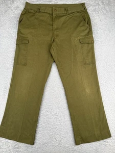 VINTAGE Boy Scouts Pants Adult 36 Green Cargo Cotton Blend Twill READ ME 36x29 - Picture 1 of 14