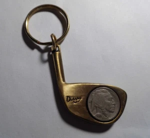 Golf Club Key Chain w/ 1937 Buffalo Nickel Lot# 146 - Picture 1 of 3