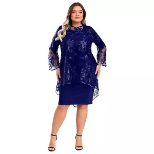 2 PCS Women Tube Dress with Lace Cover Up Plus Size Mother of The Bride AU - Picture 1 of 94