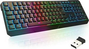 KLIM Chroma Wireless Keyboard Slim, Robust, Ergonomisch + Wasserdicht RGB Beleuchtung.. - Bild 1 von 10