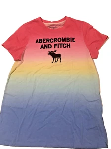 Abercrombie & Fitch * rosa gelb blau Tshirt * Mädchen Jugend XL 15/16 * Stickerei - Bild 1 von 4
