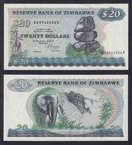 Banconota Zimbabwe 20 dollars 1983 P.-4c FDS-/UNC- - Imagen 1 de 1