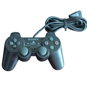 Sony PS2 Controller Dualshock 2 PlayStation 2 Genuine OEM Tested Working Black - Picture 1 of 10