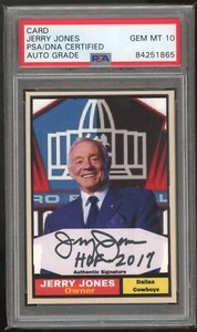 Jerry Jones Signed Dallas Cowboys Custom Card PSA/DNA 10 Autograph Card AUTO