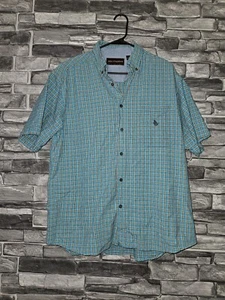Bit & Bridle Herren Gr. Large türkis kariert kariert S/SButton Down Hemd - Bild 1 von 10