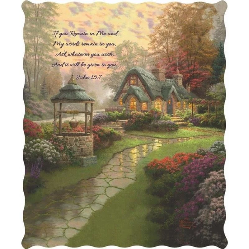Make A Wish Cottage Spiritual Quilted Throw Blanket 50"x60" - Image 1 of 1