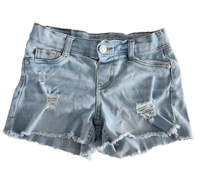 Wallflower Girls Ripped Raw hem Denim button Jean Shorts Size 8 - Picture 1 of 13