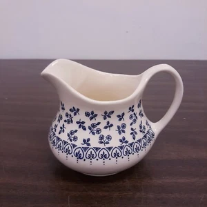 Vtg Staffordshire English Ironstone Blue Provence Creamer Small Pitcher Floral - Picture 1 of 9