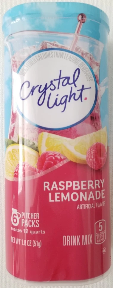 NEW CRYSTAL LIGHT RASPBERRY LEMONADE DRINK MIX 12 QUARTS - Image 1 of 1