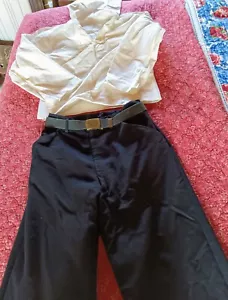 Camicia bianca e pantaloni blu vintage guerra Vietnam marinai crackerjack campana 61 - Foto 1 di 15