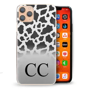 Personalised Initial Phone Case;Black & White Cow Print/Animal Print Hard Cover - Picture 1 of 12