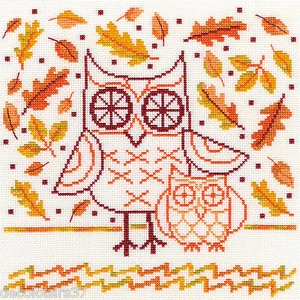 Bothy threads XDJ1 Autumn Owl Embroidery Kit Counted - Picture 1 of 1