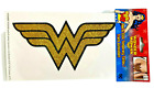 Wonder Woman Peel & Stick Aufkleber ODER temporäres Tattoo 6"" x 3"" schwarzgold glitzer