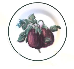 Williams Sonoma Purple Eggplant Harvest Vegetable 8-1/2" Salad Plate Portugal - Picture 1 of 3