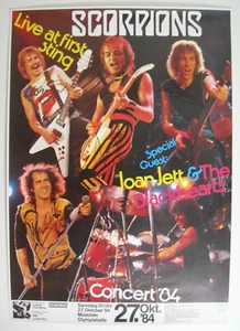 SCORPIONS CONCERT TOUR POSTER 1984 AUTOGRAPHED BY SCHENKER JABS BUCHHOLZ MEINE - Picture 1 of 5