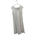 Vintage Spiegel White Linen Sleeveless Mini Dress Zipper Back Coastal Size 14