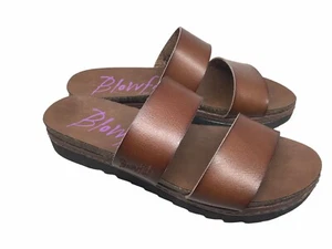 Blowfish Malibu Sandals Womens 7.5 Slide Brown Leather - Picture 1 of 6