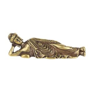 Antique Brass Small Ornament Figurines Copper Sleeping Buddha Statue Decor