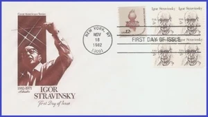 USA3 #1845 U/A ARTMASTER FDC BL4  Igor Stravinsky - Imagen 1 de 1