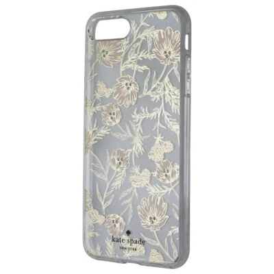 Kate Spade Hybrid Case for iPhone 8 Plus / 7 Plus - Clear / Pink Blossoms / Gems - Image 1 of 3