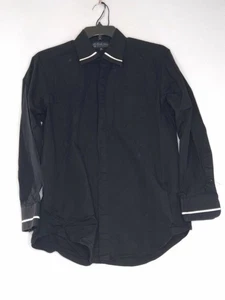 Camisa Carlo Pacini Para Hombres Talla 16 32/33 Color Negro Manga Larga Cuello Abotonado - Imagen 1 de 4