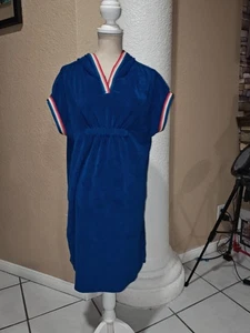 70s style terry Cloth Girls Swim 🌈 Rainbow Trim Cover-up Hanna Andersson 10 - Picture 1 of 9