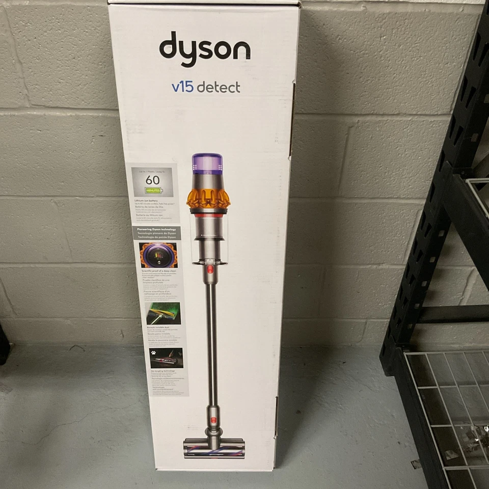 Dyson V15 Detect Cordless Stick Vacuum Cleaner - Yellow/Nickel (447261-01)