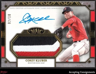 2024 Topps Tier One #AT1JRC Corey Kluber 比赛使用 JUMBO 贴片 签名 02/10 — 第 1/2 张图片